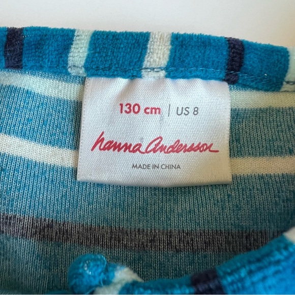 Hanna Andersson Velour Striped Dress 130cm - Picture 7 of 9